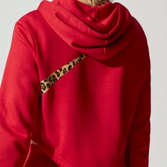 NEW NIKE LOOSE FIT Red Leopard Print Hoodie XL - Picture 2 of 7